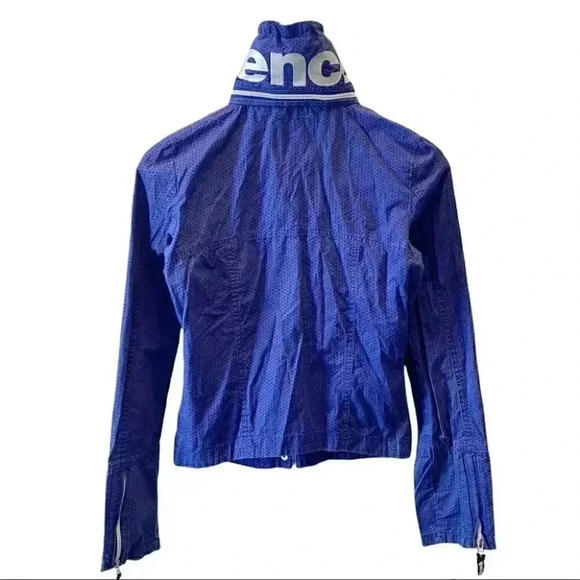 Bench Barbecue Windbreaker Jacket  Cropped Purple Black Geometric Print XS - Picture 2 of 15